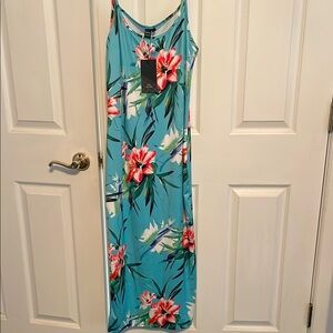 Floral Maxi Dress in Blue sz m